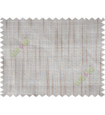Brown white stripes check poly sheer curtain designs