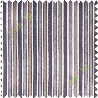 Brown grey main fabric stripes poly sheer curtain designs