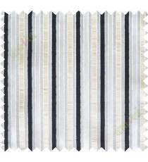 Black beige white main fabric stripes poly sheer curtain designs