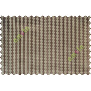 Brown vertical pencil stripes polycotton main curtain designs