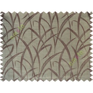 Brown maze leaf polycotton main curtain designs