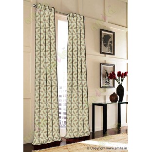 Brown leafy design polycotton main curtain designs