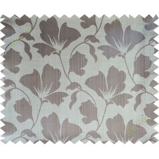 Brown beige floral design polycotton main curtain designs