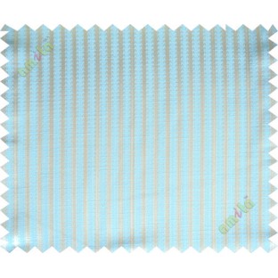Aqua blue beige vertical pencil stripes polycotton main curtain designs