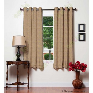Brown gold vertical wevy polycotton main curtain designs