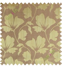 Brown gold floral design polycotton main curtain designs