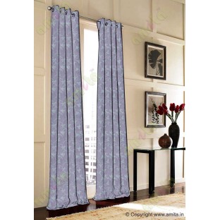 Dark purple botanical design polycotton main curtain designs
