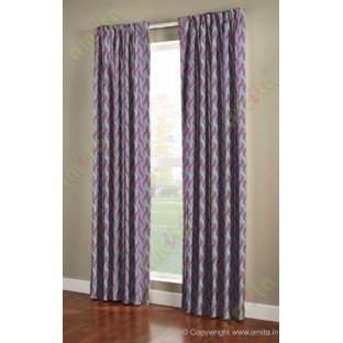Pink grey vertical wevy polycotton main curtain designs