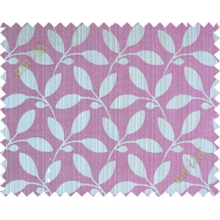 Pink grey leafy design polycotton main curtain designs
