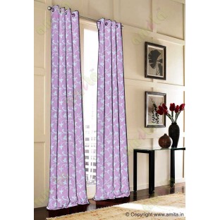 Pink grey botanical design polycotton main curtain designs