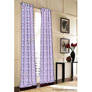 Pink grey floral design polycotton main curtain designs
