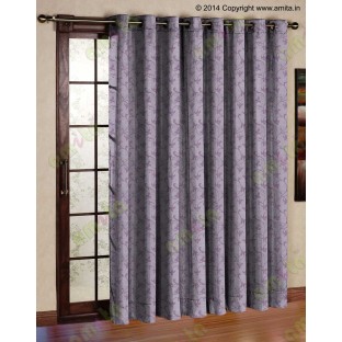 Purple brown botanical design polycotton main curtain designs