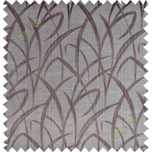 Chocolate brown maze leaf polycotton main curtain designs
