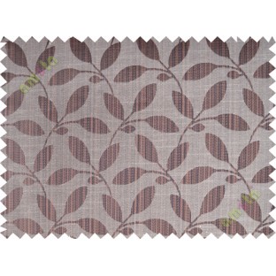 Chocolate brown leafy design polycotton main curtain designs