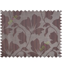 Chocolate brown floral design polycotton main curtain designs