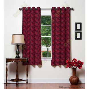 Red vertical wevy polycotton main curtain designs