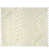 White leafy design polycotton main curtain designs