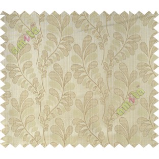 Beige grey trendy leaf polycotton main curtain designs