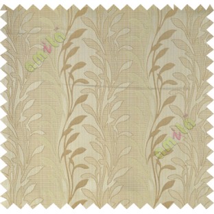 Beige leafy design polycotton main curtain designs