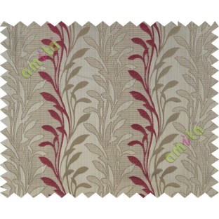 Pink beige leafy design polycotton main curtain designs