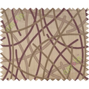 Dark purple brown shiny cross lines polycotton main curtain designs