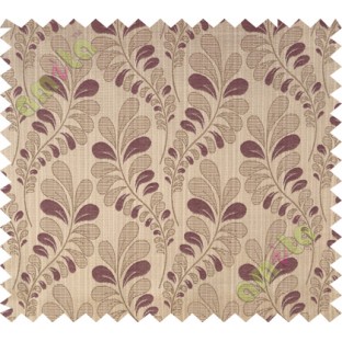 Dark purple brown trendy leaf polycotton main curtain designs