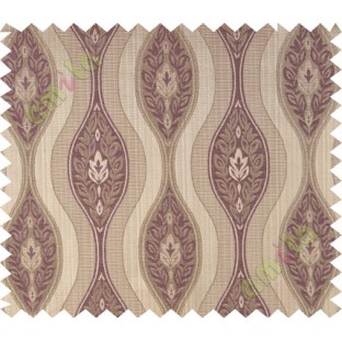 Dark purple brown motifs polycotton main curtain designs