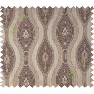 Brown beige motifs polycotton main curtain designs