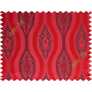 Red black motifs polycotton main curtain designs