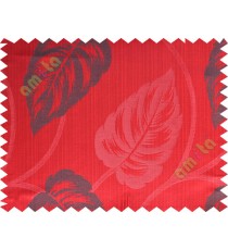 Red big leaf polycotton main curtain designs