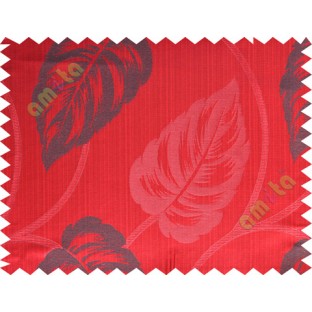 Red big leaf polycotton main curtain designs