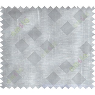 Grey beige black geometrical square design poly sheer curtain designs