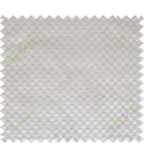 Grey beige geometric small squares design poly sheer curtain designs