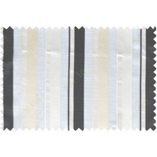 Black white beige vertical bold stripes poly sheer curtain designs