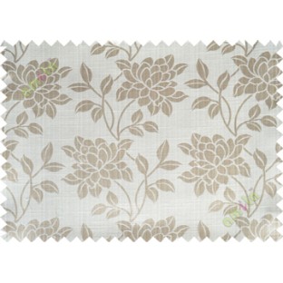 Beige grey beautiful floral leaf design poly main curtain designs