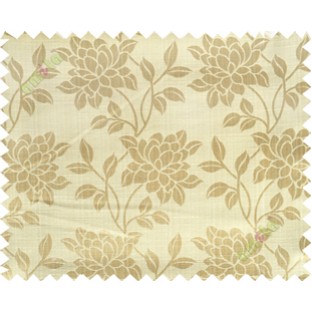 Beige grey yellow beautiful floral leaf design poly main curtain designs