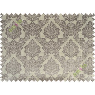 Grey beige traditional damask design poly main curtain designs