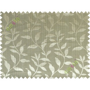 Green grey floral design leafy texture poly main curtain designs