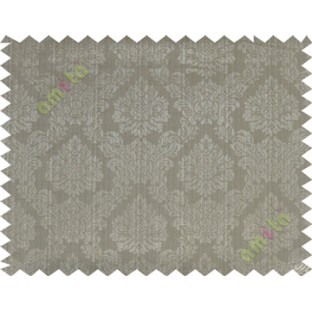 Green grey traditional damask design poly main curtain designs