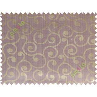Brown purple grey color traditional seamless swirl design poly main curtain designs
