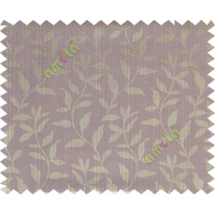 Brown purple grey floral design leafy texture poly main curtain designs