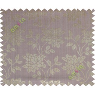 Brown purple grey beautiful floral leaf design poly main curtain designs