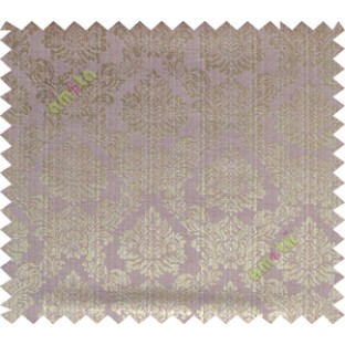 Brown purple grey traditional damask design poly main curtain designs