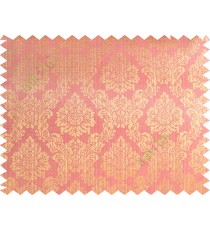 Gold red traditional damask design poly main curtain designs