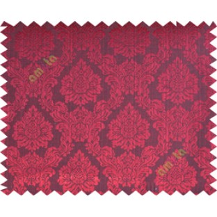 Black maroon traditional damask design poly main curtain designs