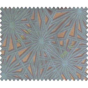 Abstract star sparkle running wheel network 3d design brown copper on dark grey base main curtain 