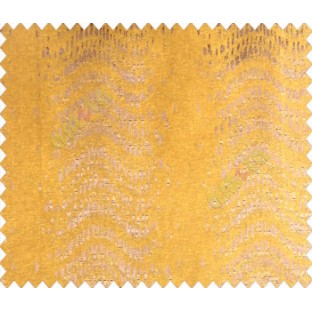 Abstract vertical line waves with rain drops brown copper on mustard yellow base main curtain 