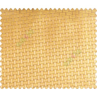 Traditional bamboo basket weaving design 3d design brown copper on mustard yellow base main curtain 