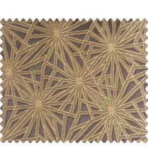 Abstract star sparkle running wheel network 3d design chocolate brown black on brown yellow base main curtain 