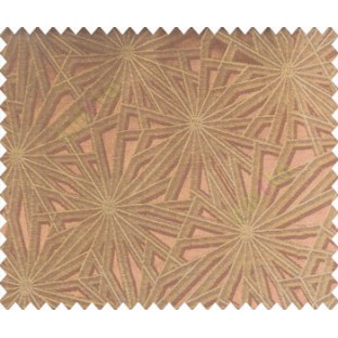 Abstract star sparkle running wheel network 3d design brown copper on brown base main curtain 